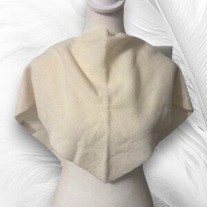 Cream 100% Wool Knit Scarf Soft Lightweight Winter Accessory